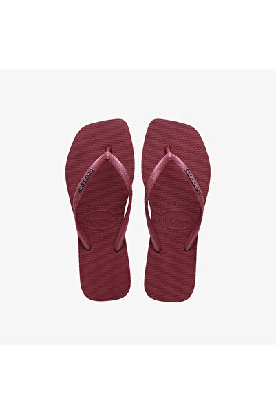 Havaianas Slim Square Metallic Logo Kadın Bordo Terlik