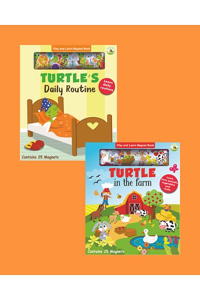 TURTLEKİDS Turtle Kids Play and Learn Magnet Book Series 2 (Daily-Farm)