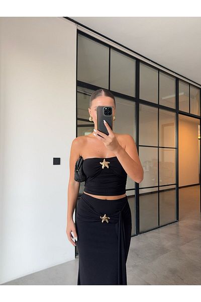 BB Bensu Buyruk Black Set with Gold Sea Star Accessories