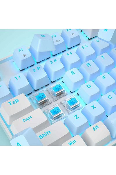 Timebox MageGee Mechanical Gaming Keyboard, 75%, LED backlight, 87 TKL keys, wired, Blue Switch, White Blue