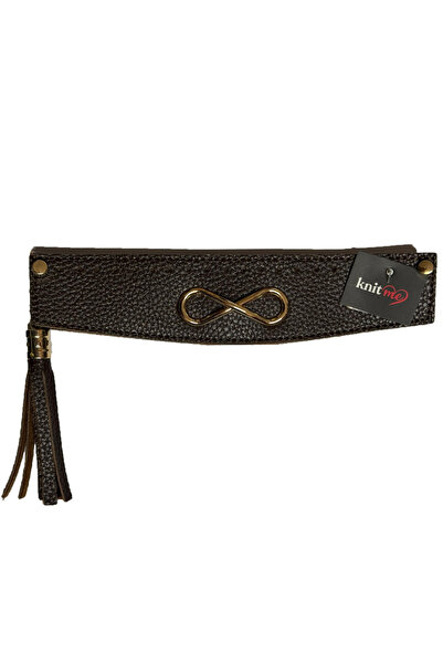 knitme Stitched Buckle Bag Mouth 25*6-Brown