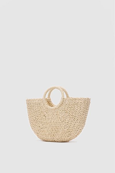Boleine Round Handle Bag Beige Women's Straw Bag Bloy25009
