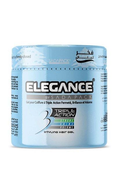 Elegance Triple Action Hair Gel - Blue, 250ml