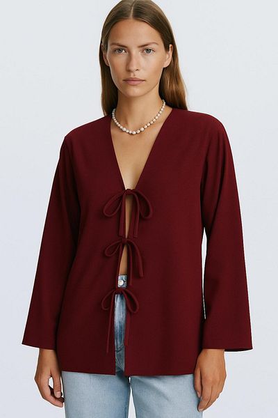 HAKKE Bow Detail Cardigan