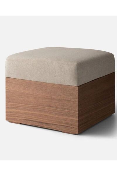 Nitro Furniture Softura Masif Ahşap Kaplamalı Modern Puf & Makyaj Taburesi (40x40x40)