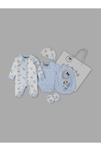 Bonjour Bebe طقم مكون من 5 قطع من رومبر وبدلة جسم للأطفال