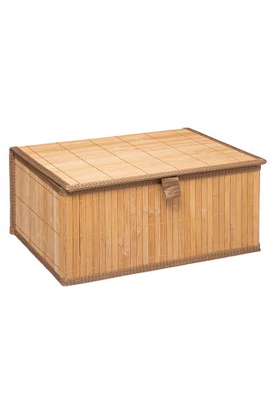 5FiveSmart Set of 3 rectangular 5Five bamboo boxes, sizes S-M-L, 32x25x16 cm, natural