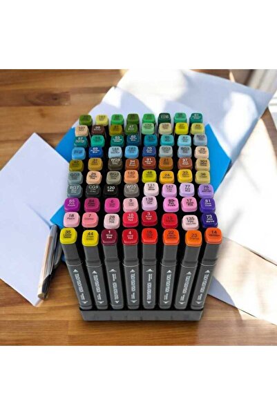 PROCART Set 80 markere cu varf dublu, culori diverse, geanta depozitare inclusa