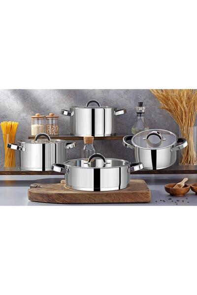 ÖNCÜ MUTFAK EŞYALARI PASLANMAZ ÇELİK 8 PARÇA SET