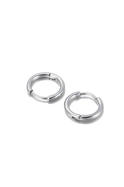 Janset 8mm Hoop Steel Earrings - Small Size Hoop Earrings