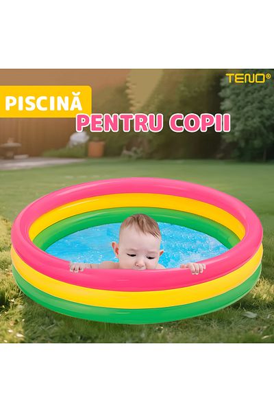 Teno Piscina Gonflabila Pentru Copii Teno®, sunset glow, uz interior/exterior, 130 x 35 cm, multicolor