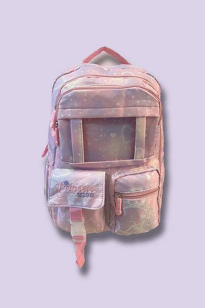 Karakedi Lilac Princess Multi-Pocket Patterned School Backpack