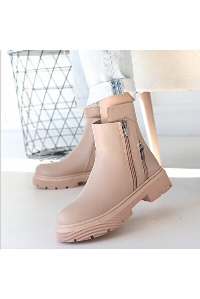 Zerenyus Μπότες Menta Premium Nude με αξεσουάρ με φερμουάρ