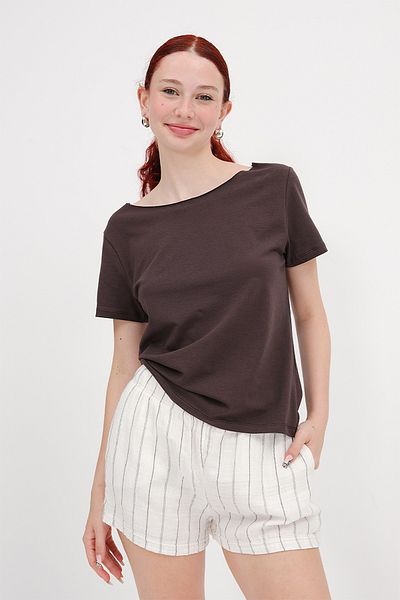 Addax Tricou de bază cu decolteu barcă P1805