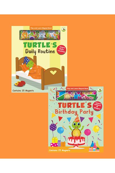 TURTLEKİDS Turtle Kids Play and Learn Magnet Book Series 2 (Daily Routine-Birthday Party)