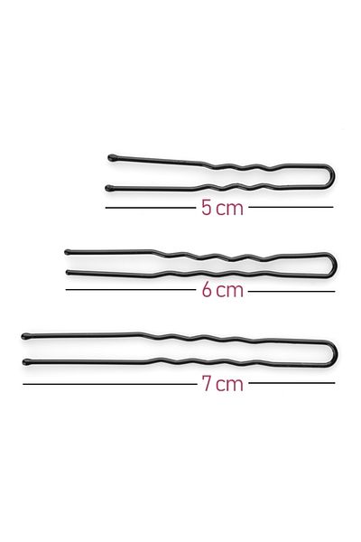 Cupio Profesionální černé vlnité sponky na drdol 6 cm 500 g