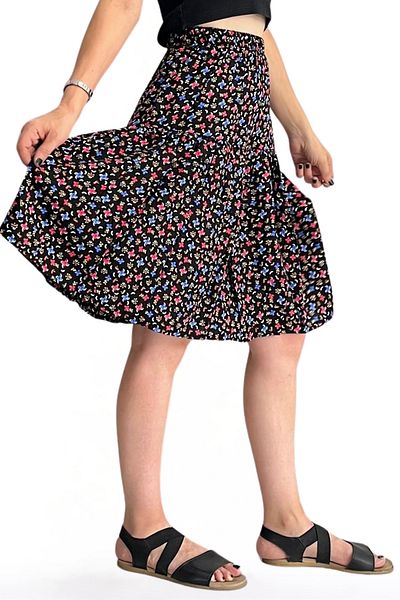 BNZ TEKSTİL Viscose Fabric Women's Midi Shorts Skirt