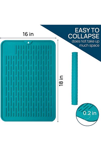 O Ozone (2 Pack) Silicone Dish Drying Mat|Non-Slip Quick-Drying Drainer Mat for Kitchen Sink, Heat Resistant