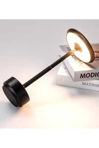 Taimi Pack Of 2 Rechargeable Color Changing Wireless Touch LED Lamp Table Lamp 1800 MAH Black