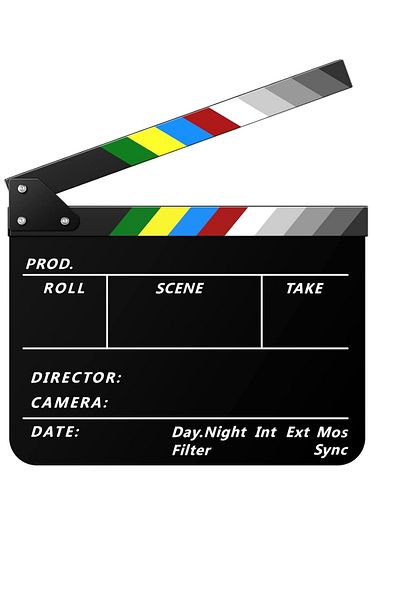 Wownect Acrylic Film Clapper Board -11 x 9in | Film Slate Clapperboard Movie Theater Decor Clapboard | Black