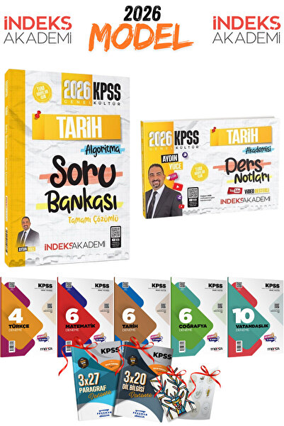 İndeks Akademi 2026 KPSS İndeks Akademi Aydın Yüce Tarih Soru Bankası ve Tari...