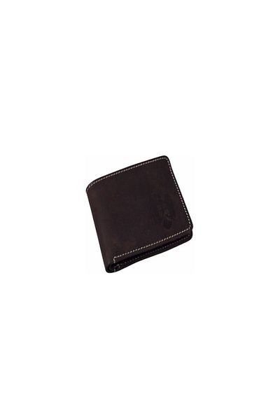 ElegantGold Spicy - Leather Vintage Wallet, Handmade, with Embossed Romania Coat of Arms, Dark Brown