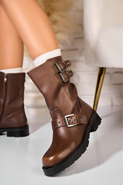 Joana Cizme Dama Imblanite Camel din Piele Ecologica Aytana