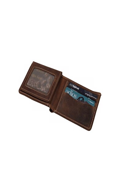 ElegantGold Spicy - Leather Vintage Wallet, Hand-Stitched with Romanian Coat of Arms, Light Brown