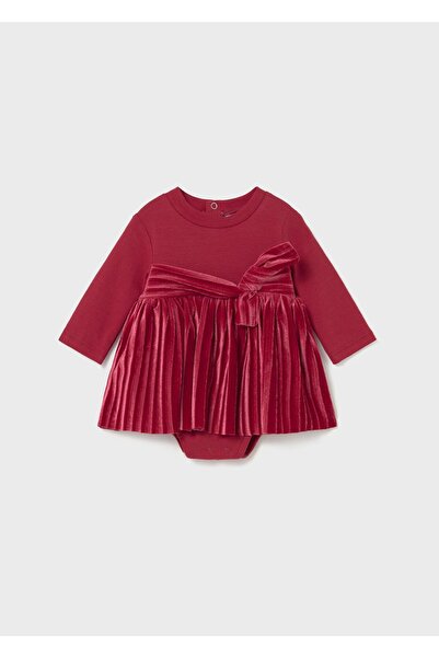MAYORAL Newborn Kız Bebek Uzun Kollu Kadife Elbise