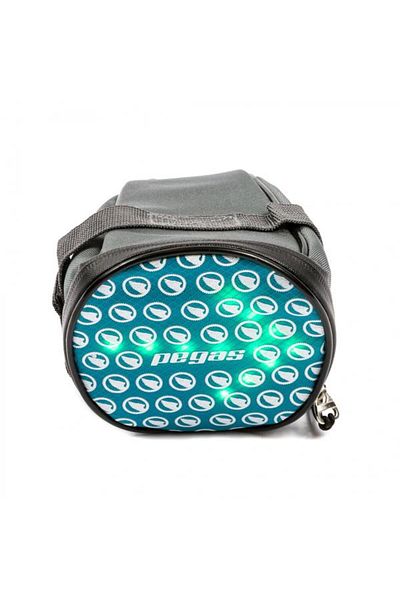 Pegas Saddle Bag with Light Signal, Gray/Blue