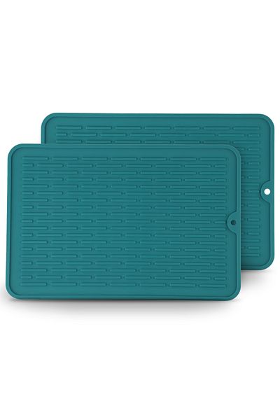 O Ozone (2 Pack) Silicone Dish Drying Mat|Non-Slip Quick-Drying Drainer Mat for Kitchen Sink, Heat Resistant