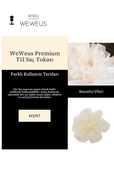 Weweus Women's Hawaiian Style Tulle Off-White Flower Premium Buckle