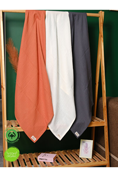 DeviCoo طقم بطانية موسلين مكونة من 3 قطع من القطن العضوي بنسبة 100%