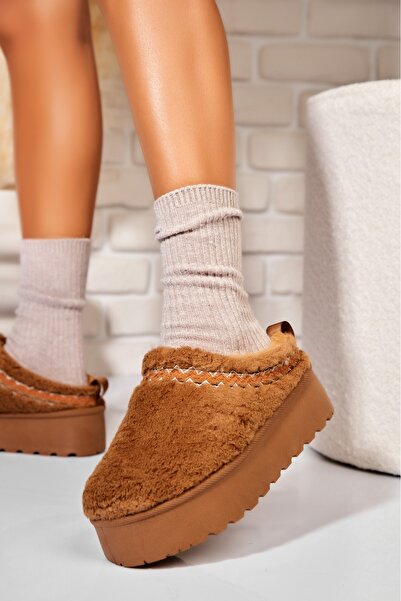 Joana Cizme Dama Imblanite Camel din Textil Ariadna