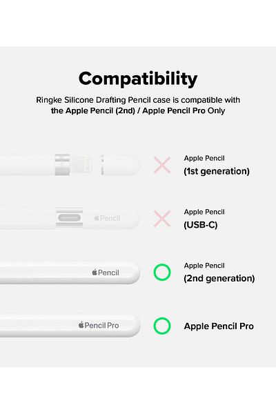 Ringke Apple Pencil (2nd generation) & Apple Pencil Pro | Silicone Drafting Pencil Case Cover | Yellow