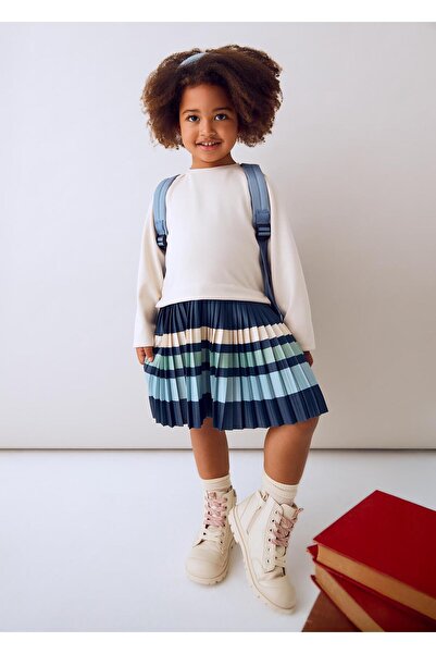 MAYORAL Κοριτσίστικο ριγέ φόρεμα μπεζ