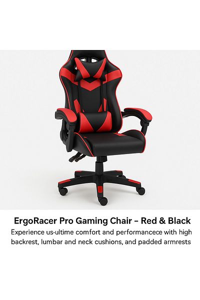 TSUMAB ErgoRacer Pro Gaming Chair – Red & Black