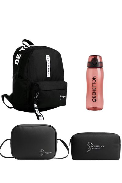 louisiana polo School Set – Bag + Thermal Nutrition + Pen Holder + Red Flask White 1140