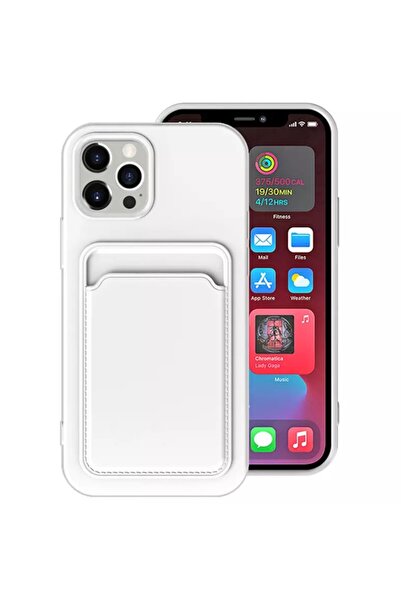 OEM Capac Protectie Spate Colectia Soft Card Slot Compatibil Cu iPhone 14 Pro - Alb