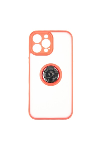 OEM Soft Shape Collection Back Cover With Ring Compatible with iPhone 13 Pro Max - Red