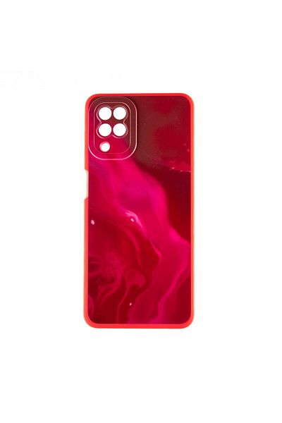 OEM Capac Protectie Spate Colectia Soft Waves Compatibil Cu Samsung Galaxy A12 - Rosu