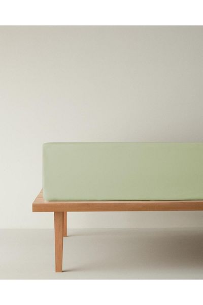 English Home Novella Premium Soft Cotton Double Fitted Sheet 160X200 cm Light Green (4.08.2025)