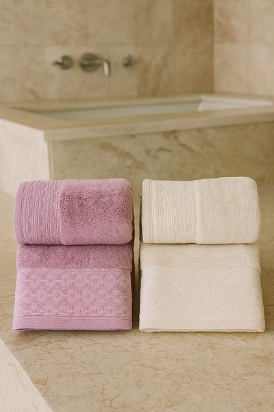 LaraLisa High Water Absorbent Microcotton Yarn 2 Pieces 50X90 2 Pieces 70X140 2 Sets Bath Towels