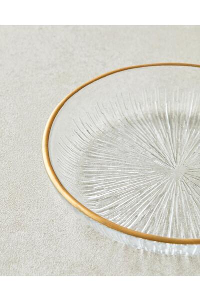 English Home Petal Glass Line Textured Snack Bowl 12 cm Gold (4.08.2025)