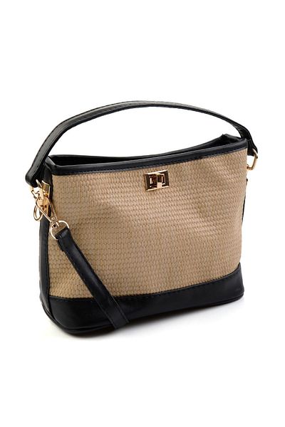 Bambi Beige Black Women's Handbag C06569000128