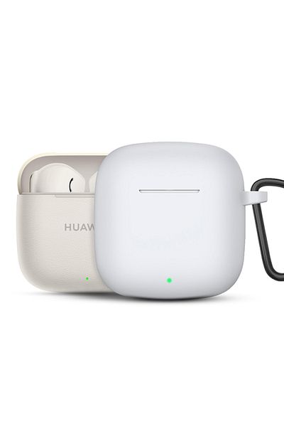 O Ozone Huawei FreebudsSE 3 / SE 2 Gen Case Cover with Carabiner| Silicone Series | White
