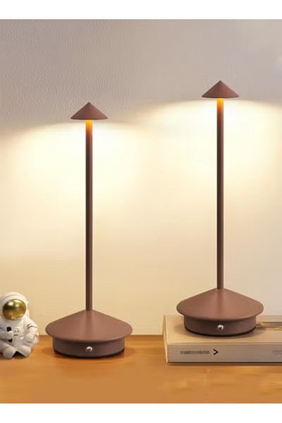 Taimi Pack Of 2 Wireless Touch Dimmable, Battery Operated, Rechargeable 1500mAh, 3-Color LED,ROSE Gold
