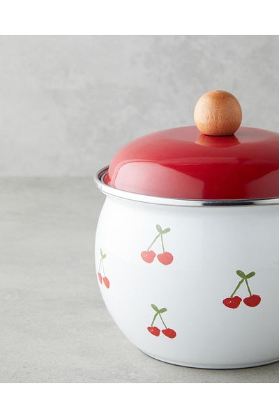 English Home Cherry Dream Enamel Sauce Pot 1.6L White (08.04.2025)