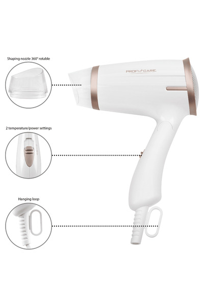 ProfiCare Hair dryer, ProfiCare, PC-HT3009, 1400 W, white