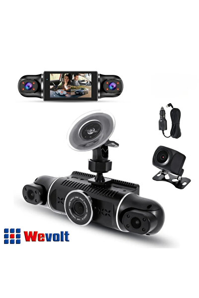 Wevolt MB-5900-1 YENİ PREMİUM 4 KAMERALI FULL HD 1080 P GENİŞ AÇI ARAÇ KAYIT KAMERASI